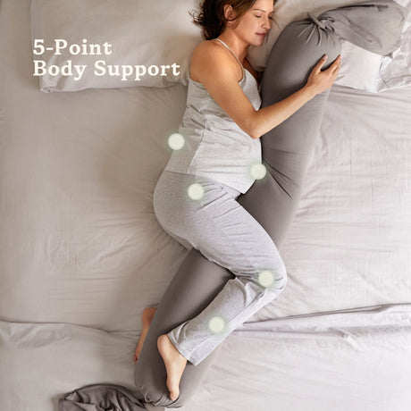 bbhugme Adjustable Pregnancy Pillow with Body Support - Stone Grey Pebbles