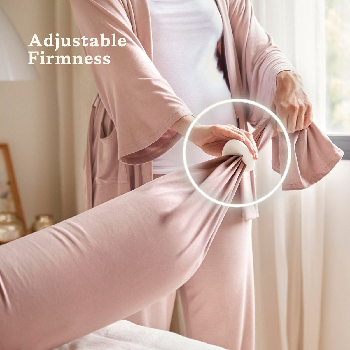 bbhugme Adjustable Pregnancy Pillow with Body Support - Dusty Pink