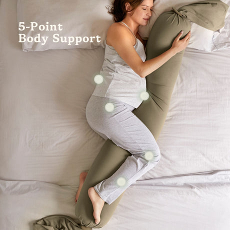 bbhugme Adjustable Pregnancy Pillow with Body Support - Dusty Olive