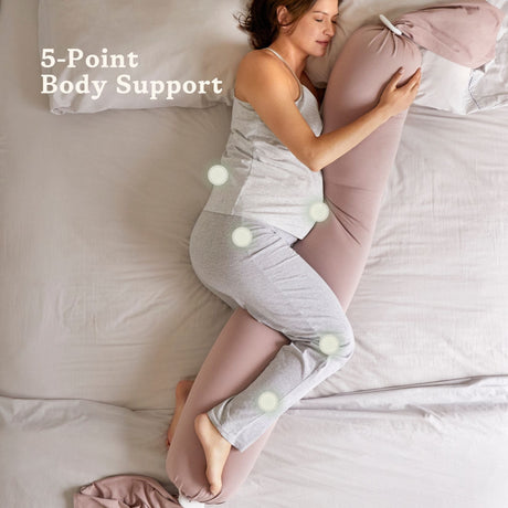 bbhugme Adjustable Pregnancy Pillow with Body Support - Dusty Pink