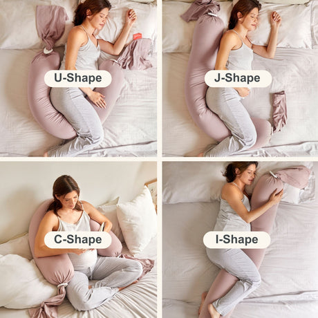 bbhugme Adjustable Pregnancy Pillow with Body Support - Dusty Pink