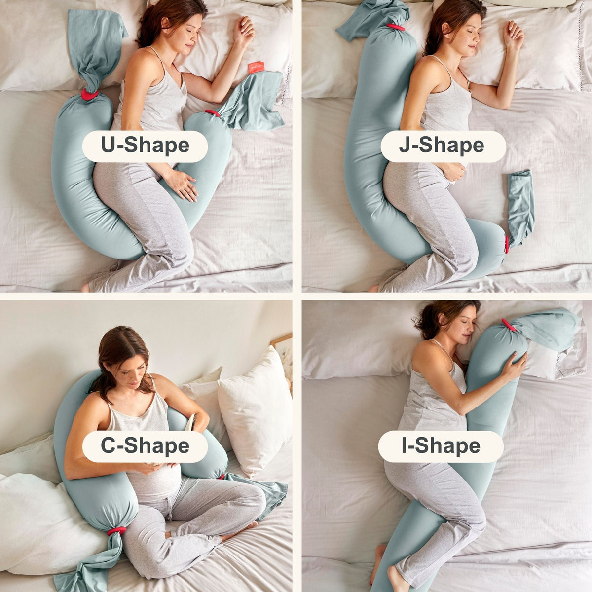 bbhugme Adjustable Pregnancy Pillow with Body Support - Eucalyptus