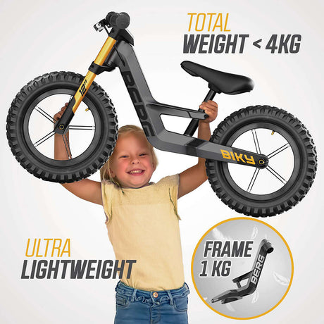 BERG Biky Cross Grey Balance Bike – Lightweight Off-Road Fun for Ages 2–5