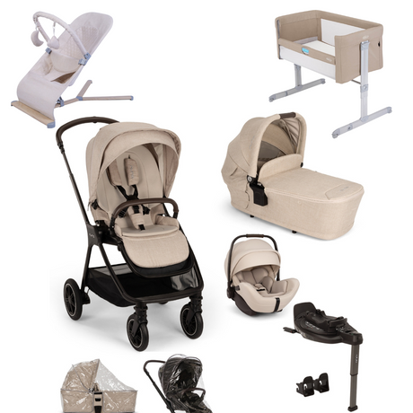 Nuna TRIV Next with ARRA Flex & Base Curv Travel System & Essential Bundle