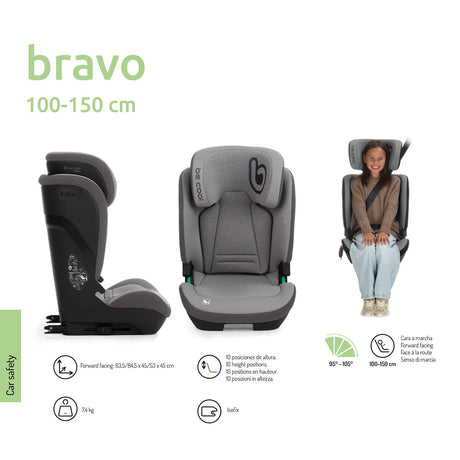 Be Cool Bravo i-Size Car Seat 100–150cm 4-12 years Forward-Facing Booster Seat