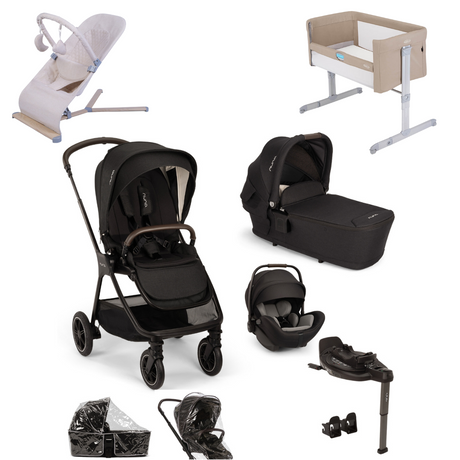 Nuna TRIV Next with ARRA Flex & Base Curv Travel System & Essential Bundle