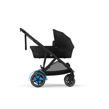 Cybex e-Gazelle S Electric Single to Double Pushchair - BLK Moon Black/black