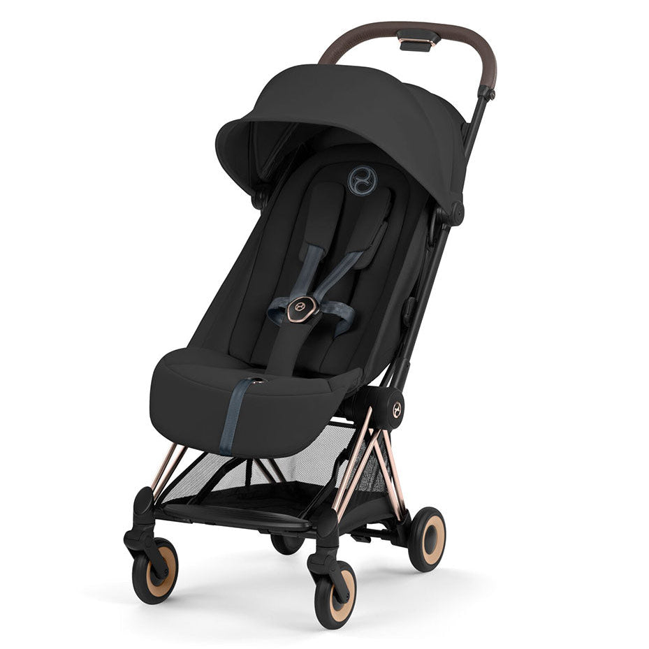 Cybex Coya Comfort Compact Stroller, Rosegold Sepia Black/Black