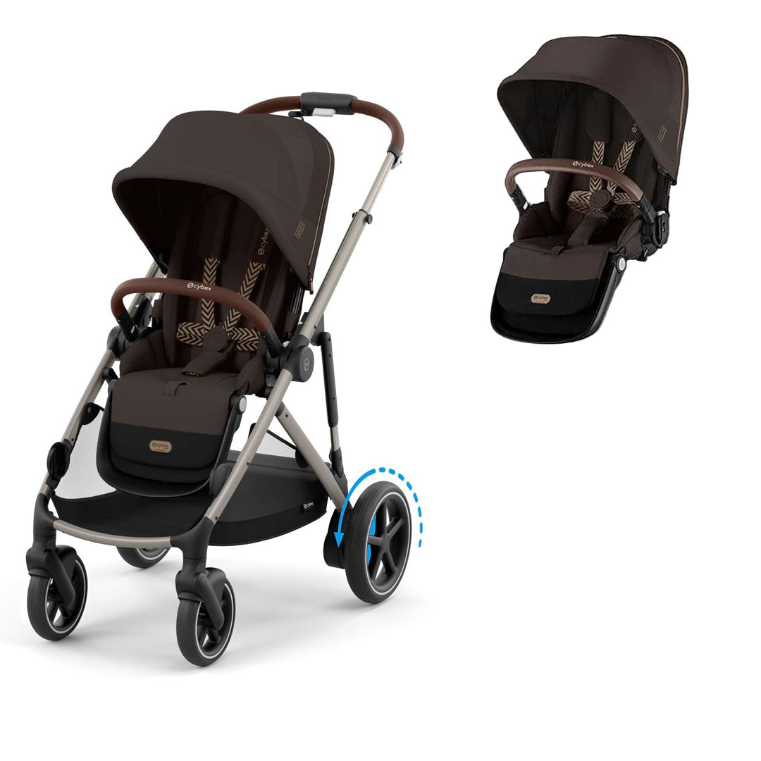 Cybex e-Gazelle S Electric Twin Pushchair with Optional Carrycots