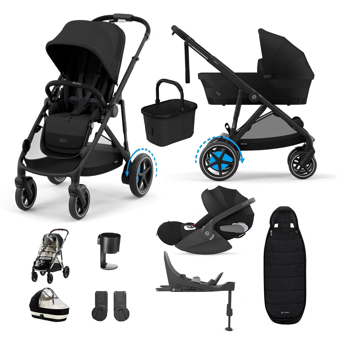 Cybex e-Gazelle S 11 Piece Electric Pushchair Bundle with Cloud T Car Seat & Base