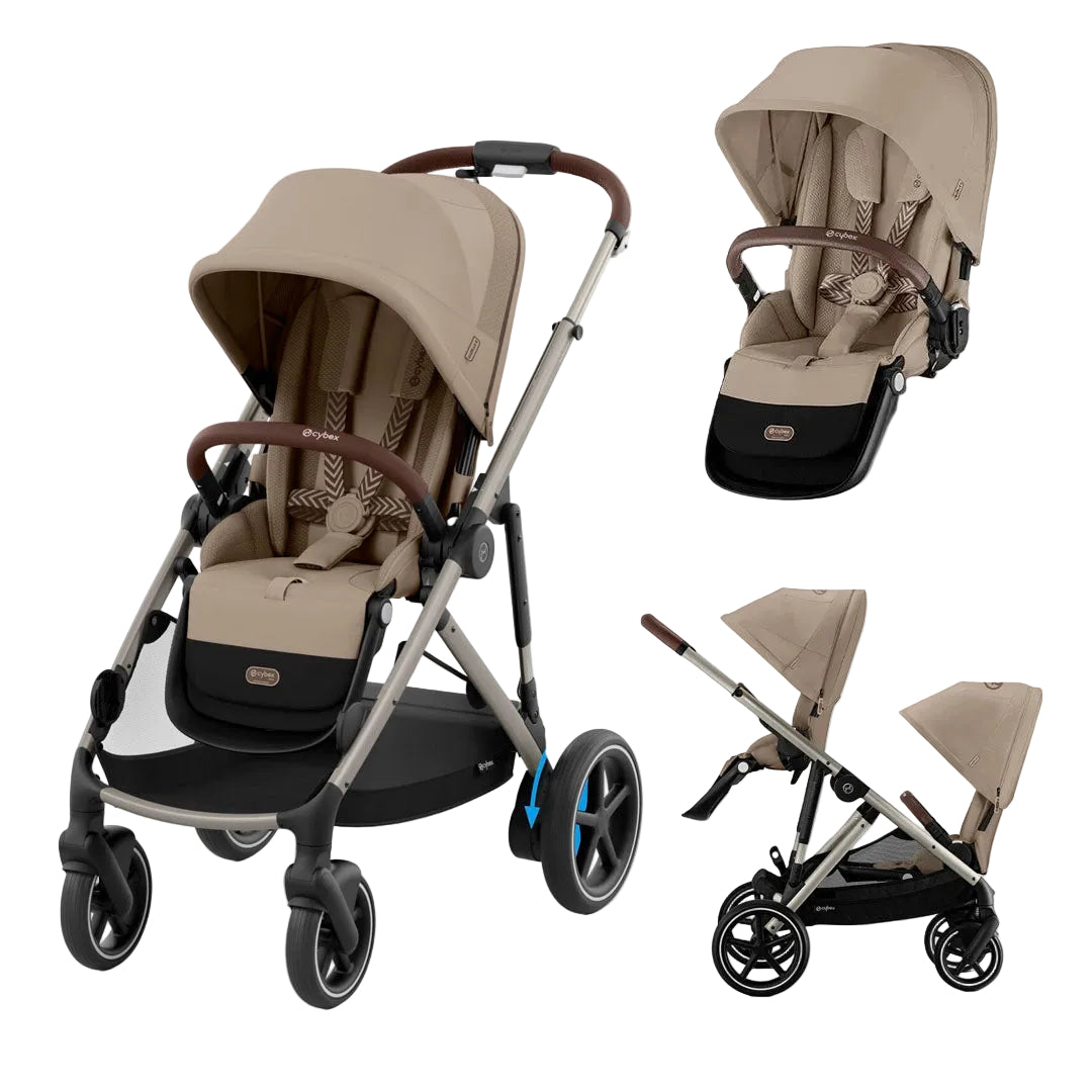 Cybex e-Gazelle S Electric Twin Pushchair with Optional Carrycots