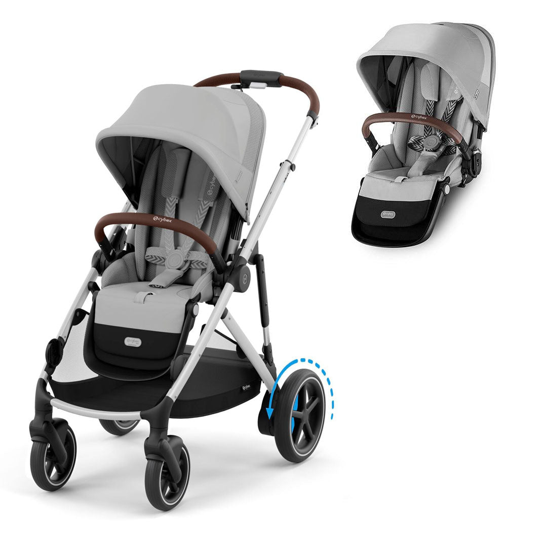 Cybex e-Gazelle S Electric Twin Pushchair with Optional Carrycots