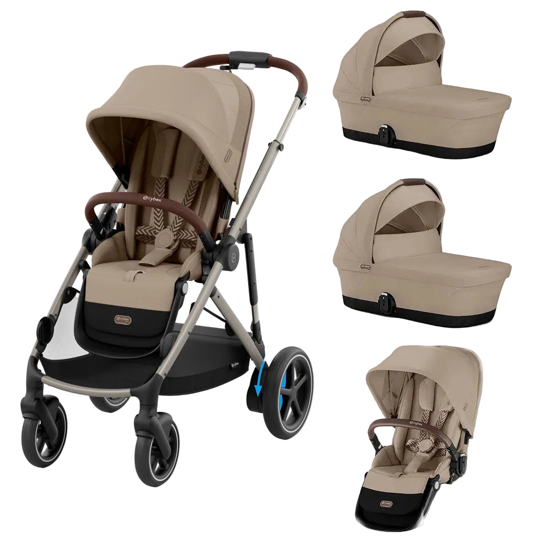 Cybex e-Gazelle S Electric Twin Pushchair with Optional Carrycots