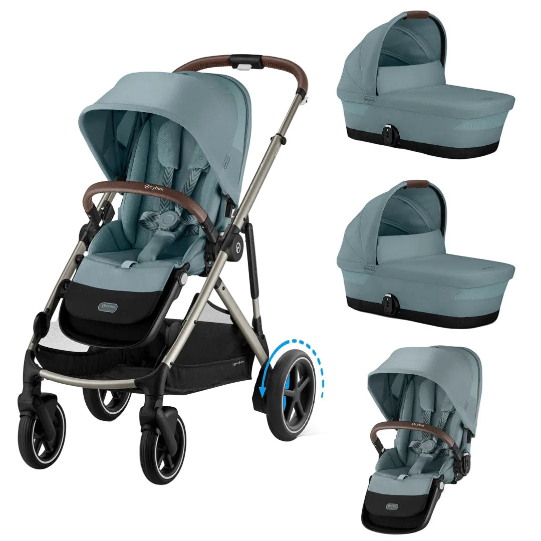 Cybex e-Gazelle S Electric Twin Pushchair with Optional Carrycots