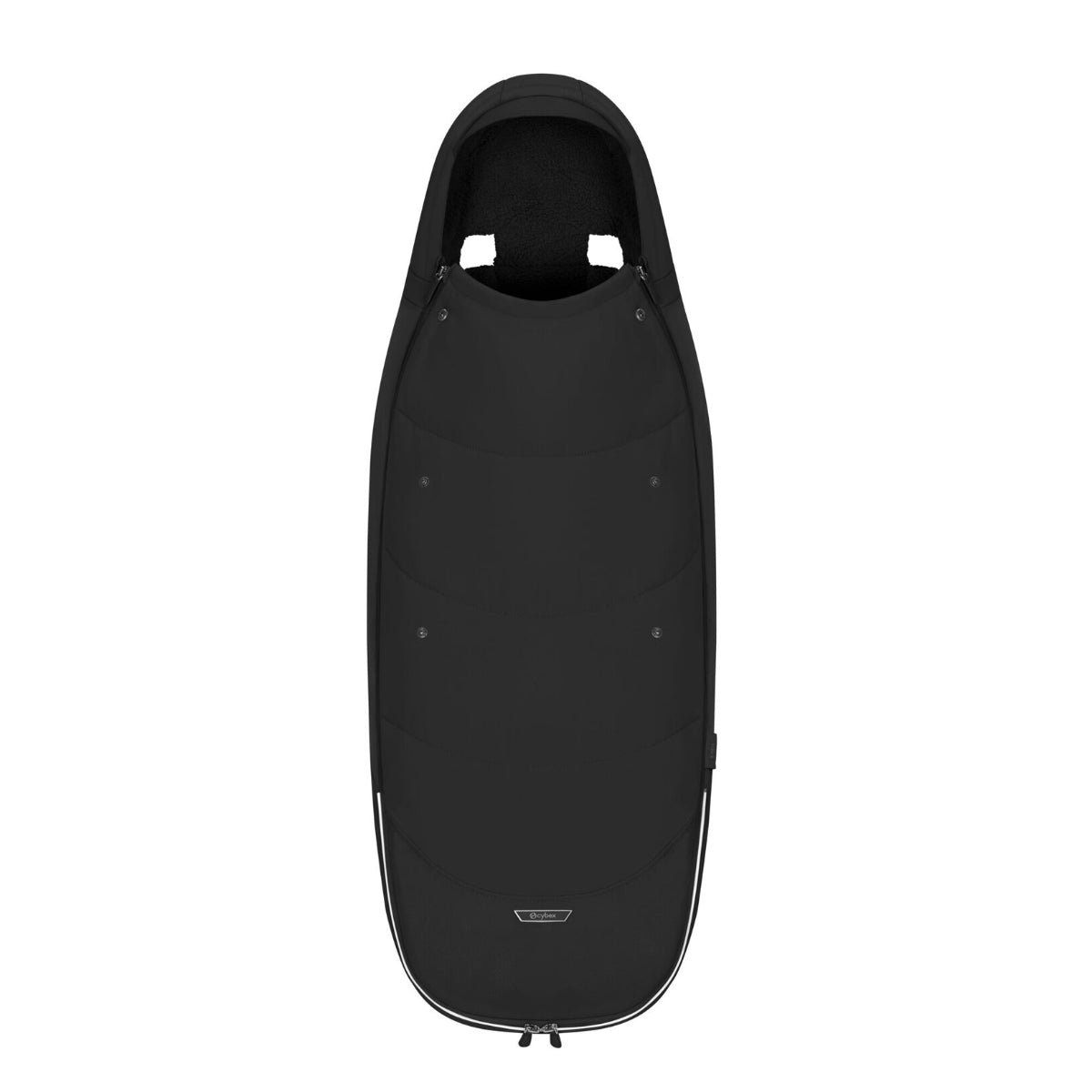 Black sleeping bag on a white background