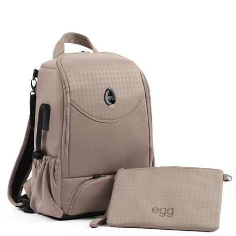 Egg 3 Premium Travel System Bundle in SE Houndstooth Almond, With Car Seat & Base.