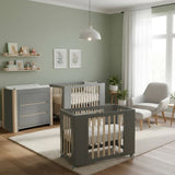Cocoon Evoke 4 in 1 Nursery Furniture System – Crib, Cot, Toddler Bed & Sofa, Dove Grey / Natural Wash