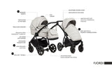 Noordi Fjordi V1 Leather 3in1 with Joie i-Snug 2 Car Seat, Cloud