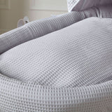 Grey Waffle Grey Wicker Baby Moses Basket With Stand