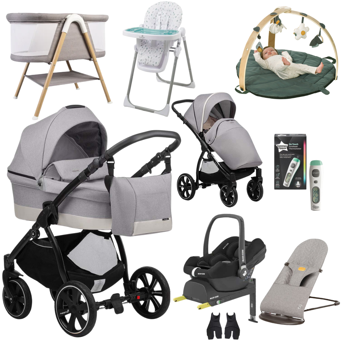 Noordi Sole Go 3in1 + Maxi Cosi Cabriofix + Isofix Base, Essential Bundle