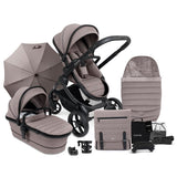 iCandy Peach 7 Complete Luxury Single to Double Pushchair & Travel System Ready Bundle, Porcini