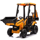 JCB 12V Electric Ride-On Digger Tractor with Trailer & Backhoe, 3-8 years