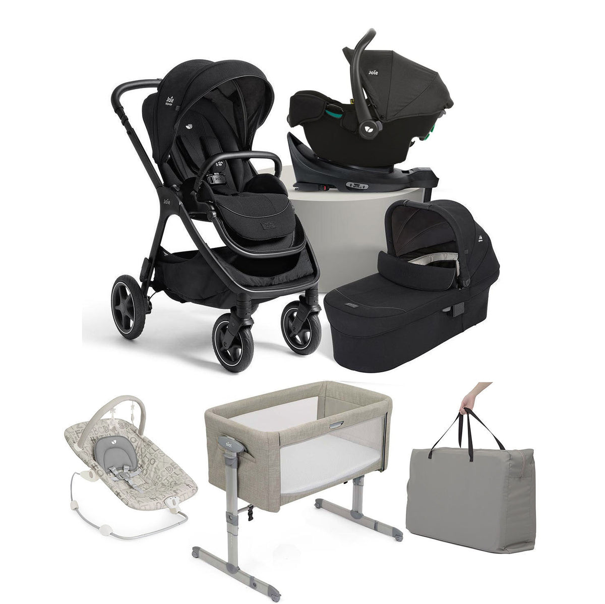 Joie Finiti Flex 4in1 Travel Ready with i-Snug 2 Essential Travel & Nursery Bundle