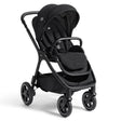 Black stroller on a white background