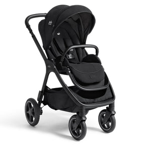 Black stroller on a white background
