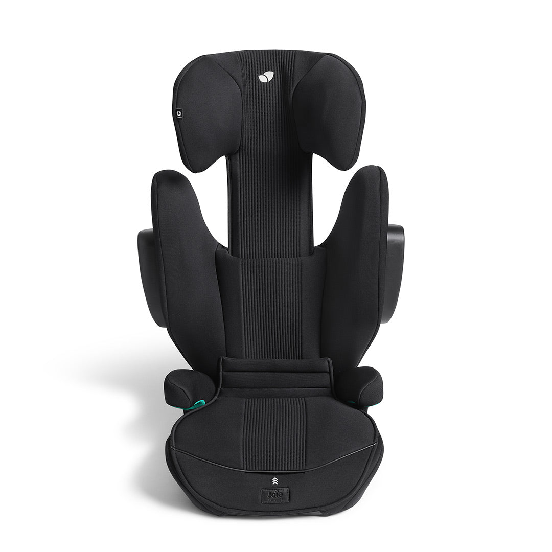 Black car seat with a white background