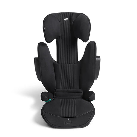 Black car seat with a white background