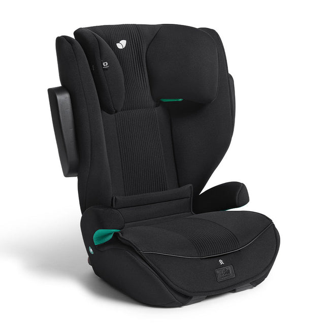 Joie i-Traver Black car seat with green accents on a white background
