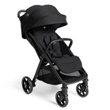 Black stroller on a white background