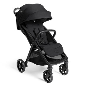 Black stroller on a white background