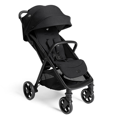 Black stroller on a white background