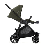 Green and black stroller with Joie branding on a white background
