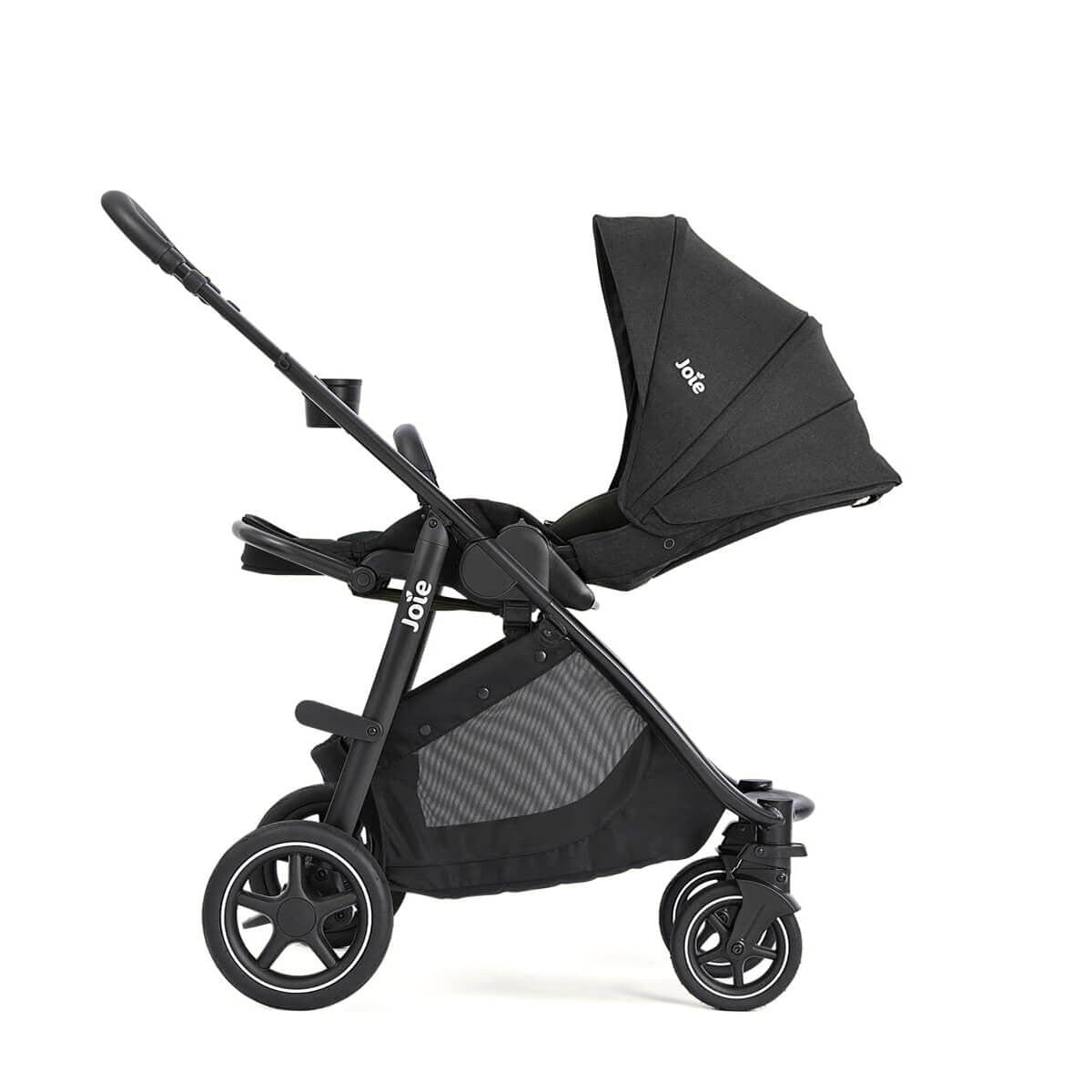 Joie Versatrax On-The-Go Encore 4 Piece Travel System Bundle With Rotating Car Seat, Raven