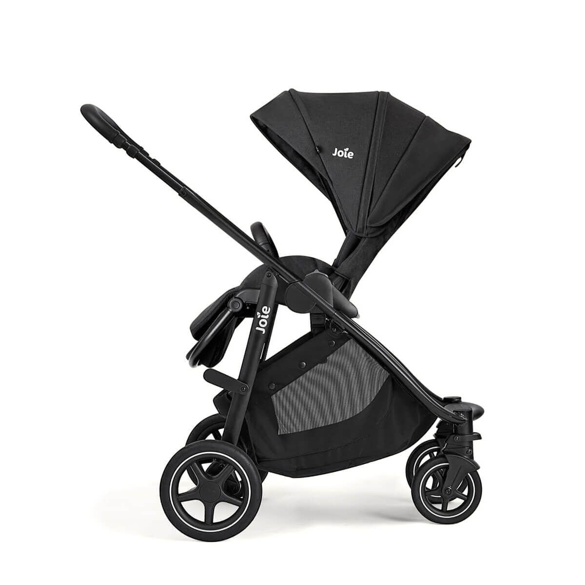 Joie Versatrax On-The-Go Encore 4 Piece Travel System Bundle With Rotating Car Seat, Raven