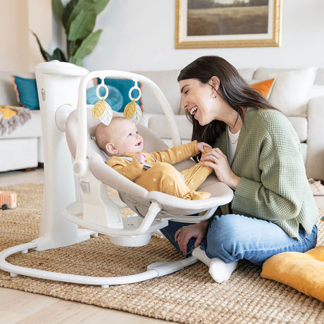 Joie Whimsy Wind-Up 2-In-1 Baby Swing & Rocker, Almond