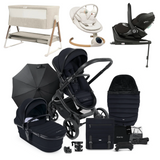 iCandy Peach 7 Luxury 360 Car Seat New Parent Bundle With Bouncer And Bedside Crib