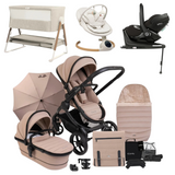 iCandy Peach 7 Luxury 360 Car Seat New Parent Bundle With Bouncer And Bedside Crib
