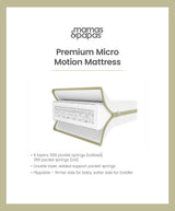 Mamas & Papas Harwell 3 Piece Furniture Range with Premium Dual Core+ Mattress - White / Natural