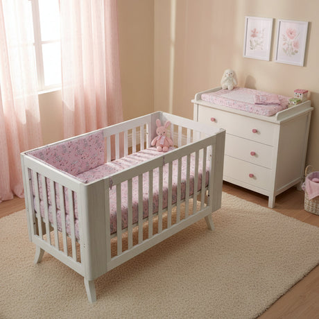 Meadowlands Organic Cotton Toddler 3 Piece All-in-One 4.0 Tog Quilt Bedding Set with Bumper