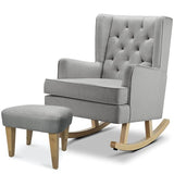 BabyLo Soothe Easy Nursing Chair & Rocker With Stool, Grey