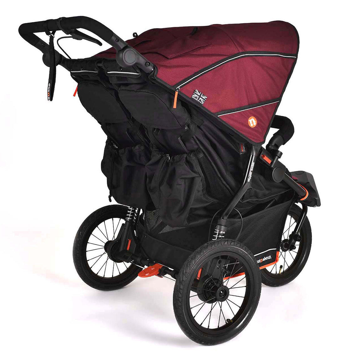 Out 'n' About Nipper Double V6 Plus All-Terrain Pushchair - Brambleberry Red