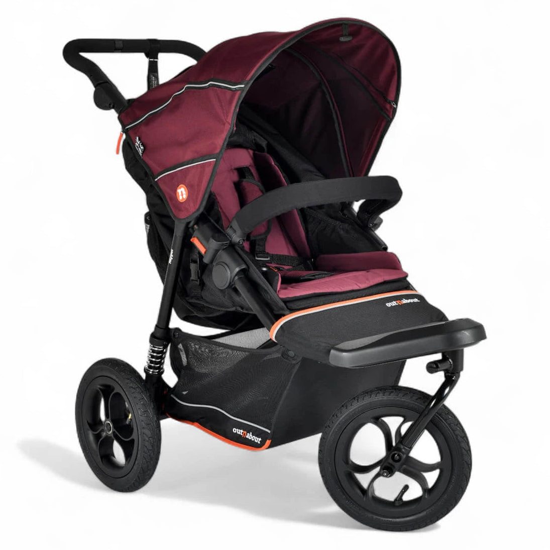 Out 'n' About Nipper V6 Plus Pushchair - Brambleberry Red