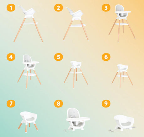 Joie Chestnut Multimode Baby High Chair – 9 Modes From Birth To 6 Years, Lola