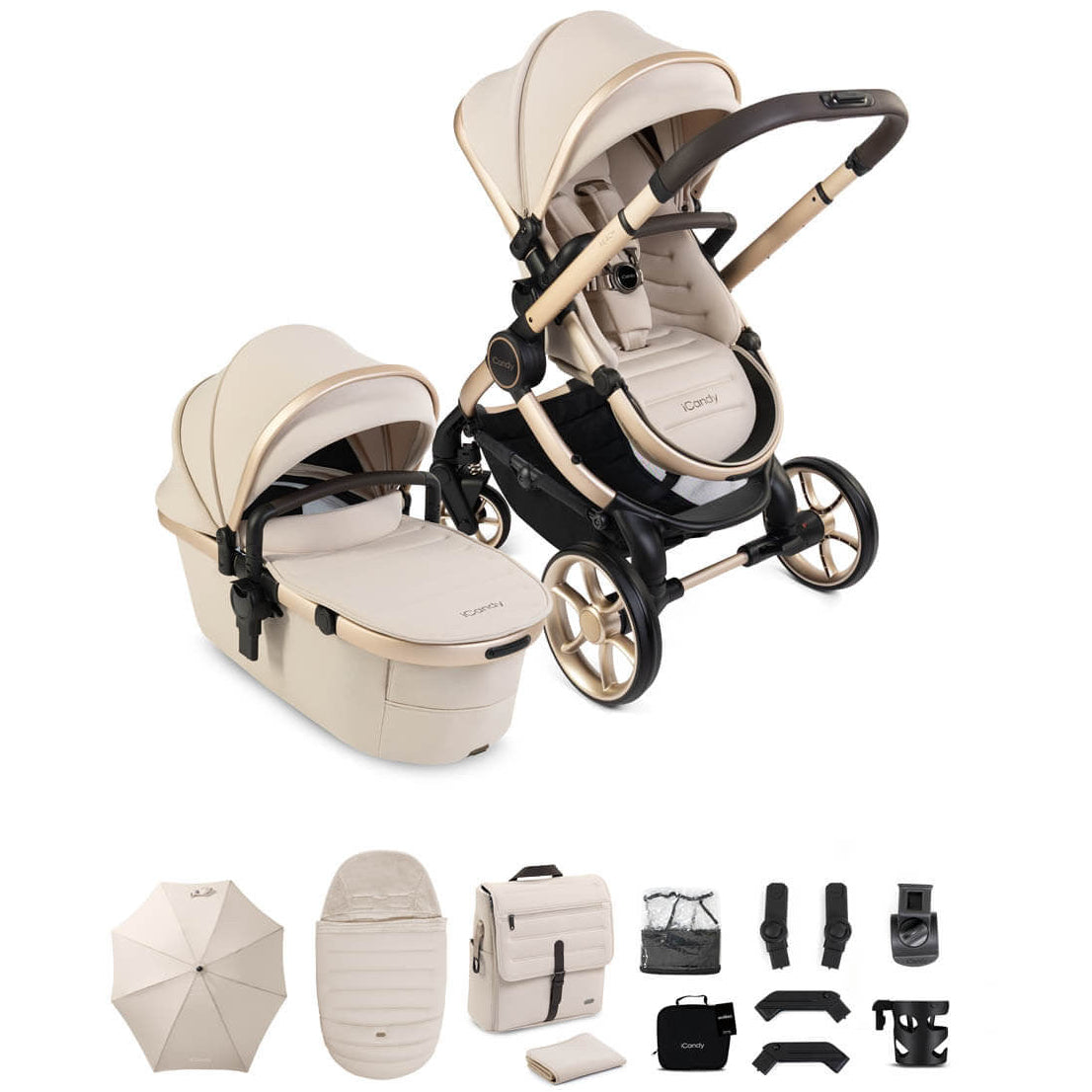 iCandy Peach 8 Complete Pushchair & Carrycot Bundle - Biscotti Edition