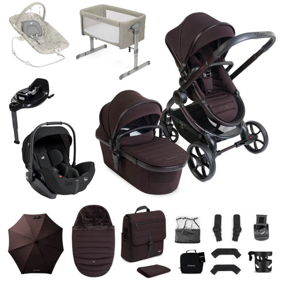 iCandy Peach 8 Essential Bundle with Joie i-Level Pro & Rotating Base