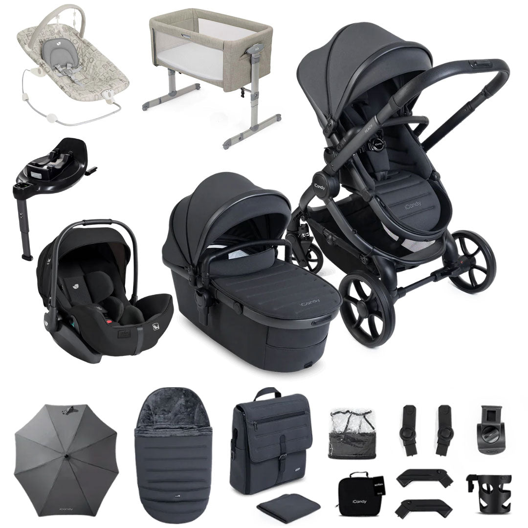 iCandy Peach 8 Essential Bundle with Joie i-Level Pro & Rotating Base